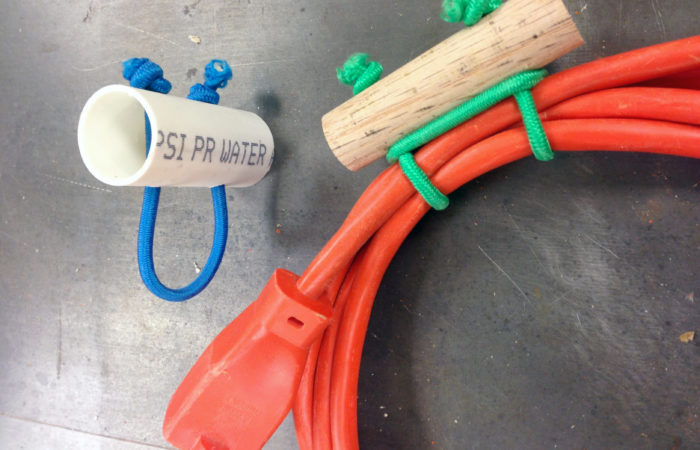 DIY cord and hose storage